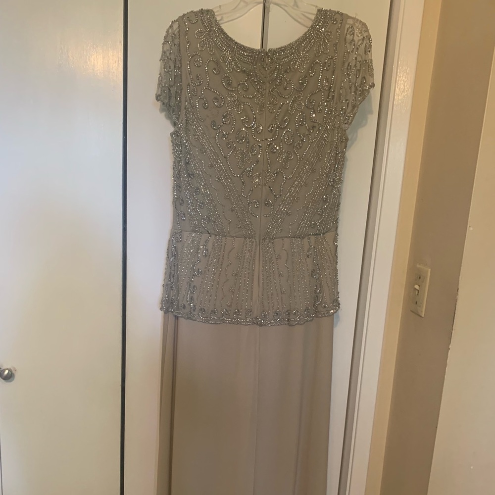 Pisarro Nights beaded mesh gown
